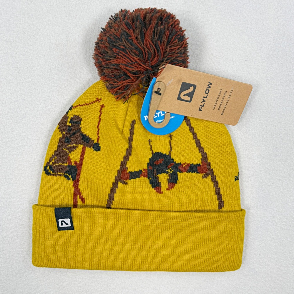 Flylow Pom Beanie Revival Size  Butterscotch Gold NEW